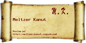 Meltzer Kanut névjegykártya